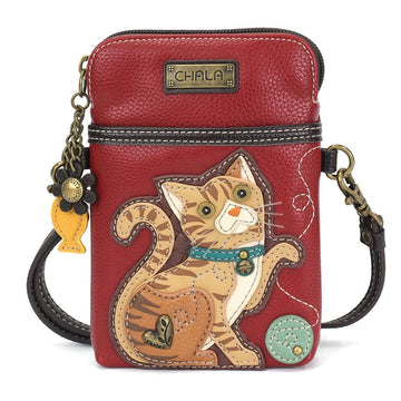 Chala keychain vegan Orange Tabby Cellphone Crossbody TABBY CAT-Orange Keychain and Crossbody Bag Vegan